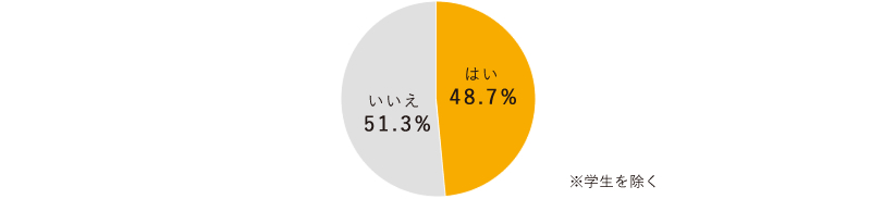 はい48.7%　いいえ51.3%