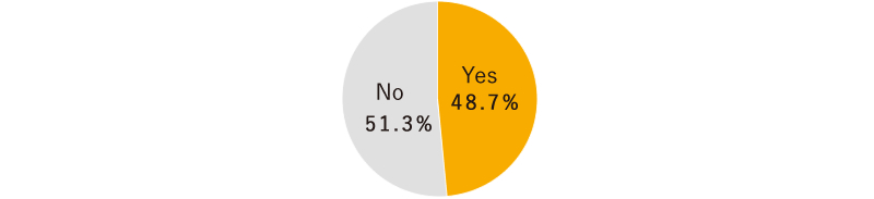 Yes, 48.7%  No, 51.3%.